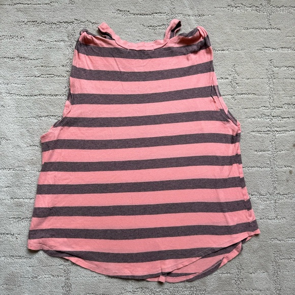 ✨ Free People We The Free The Twist Coral Light Striped Tank Top - Picture 10 of 11